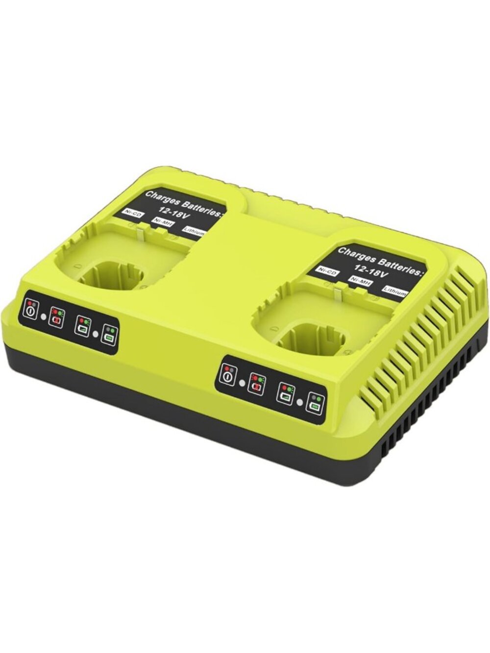 Fast Dual-Port Charger for 12V-18V Batteries - Quick Charge, Compact Design